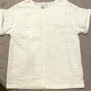 FRAME white lace tshirt size small. Never worn